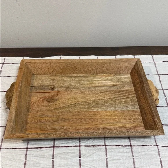 Hearth & Hand with Magnolia Wooden Tray with Beaded Garland - Picture 6 of 8